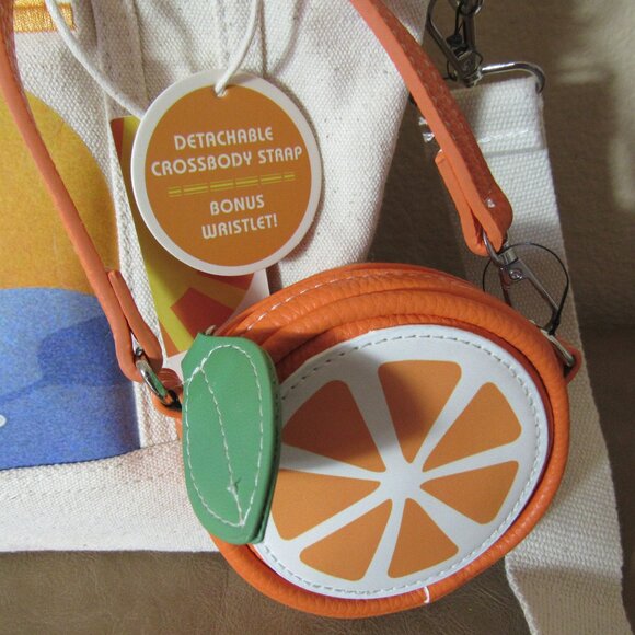 NWT C&C California Aperol "Spritz" Tote Bag With Orange Slice Wristlet - Picture 3 of 8